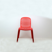 Τραπεζαρία κόκκινη στοίβαγμα εξωτερική πλαστική καρέκλα
